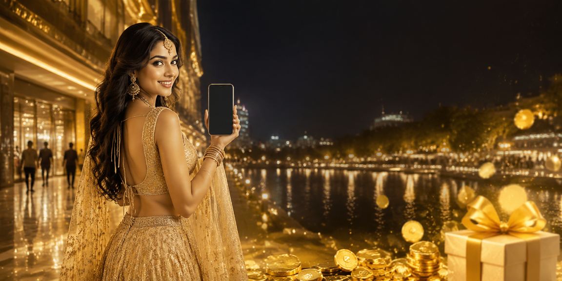 Playing sports betting on mobile in Delhi with traditional attire